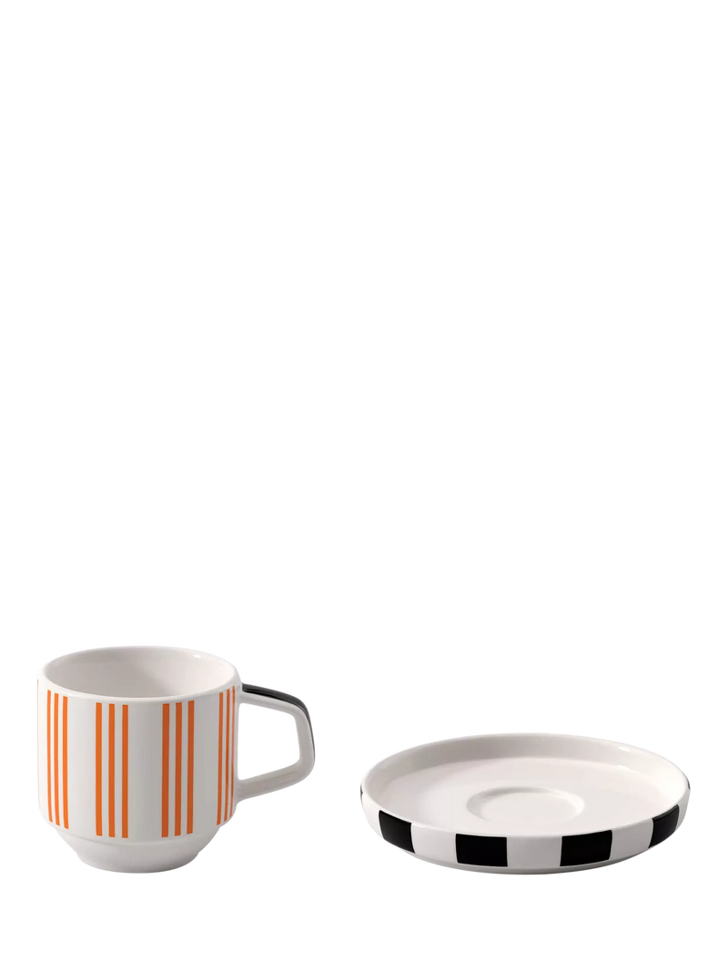 Villeroy & Boch Memphis Multi porcelain espresso cup and saucer 60ml (British brand)