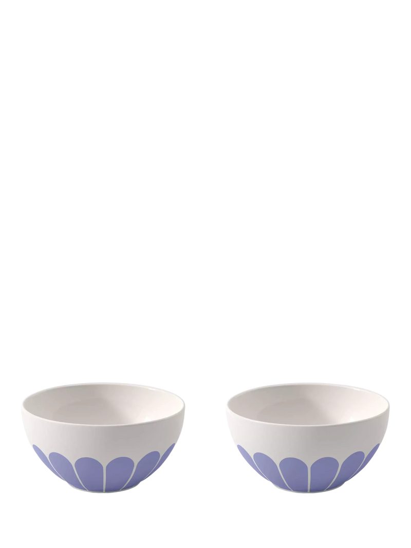 Villeroy & Boch porcelain cereal bowl set with floral design, 14cm bleu (British brand)