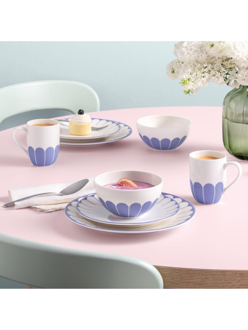 Villeroy & Boch porcelain cereal bowl set with floral design, 14cm bleu (British brand)