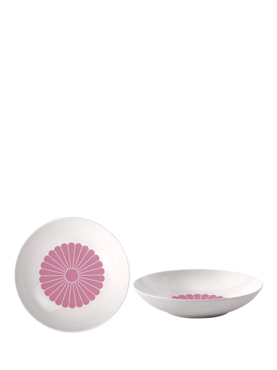 John Lewis Villeroy & Boch Fleur Porcelain Pasta Bowl, Cassis, Set of 2, 24cm- Buy online at McGrocer