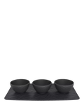 Villeroy Boch Manufacture Rock Porcelain Dip Set 4 Piece - Black