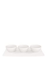 John Lewis Villeroy Boch Manufacture Rock Porcelain Dip Set 4 Piece- Buy online at McGrocer