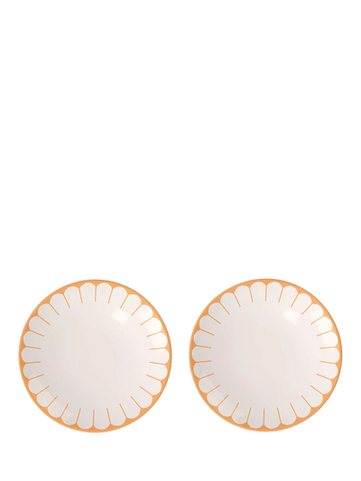 Florale Porzellan Frühstücksteller, 2er-Set, 21cm Durchmesser