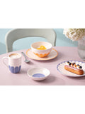 Villeroy & Boch porcelain breakfast plates with floral design, set of 2, 21cm diameter (British brand)