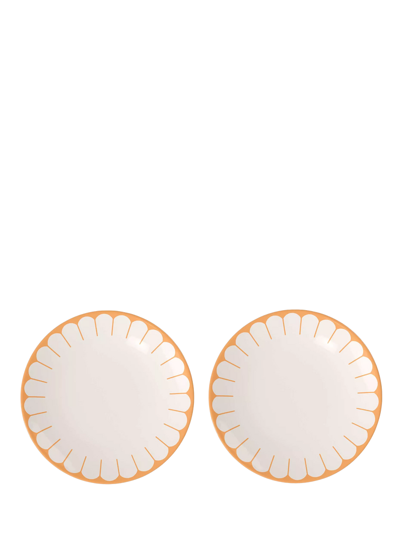 Villeroy & Boch porcelain dinner plate set of two in Soleil design, 26cm diameter (British brand)