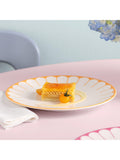 Villeroy & Boch porcelain dinner plate set of two in Soleil design, 26cm diameter (British brand)
