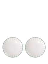 John Lewis Villeroy & Boch Fleur Vert Porcelain Breakfast Plate, Set of 2, 21cm- Buy online at McGrocer