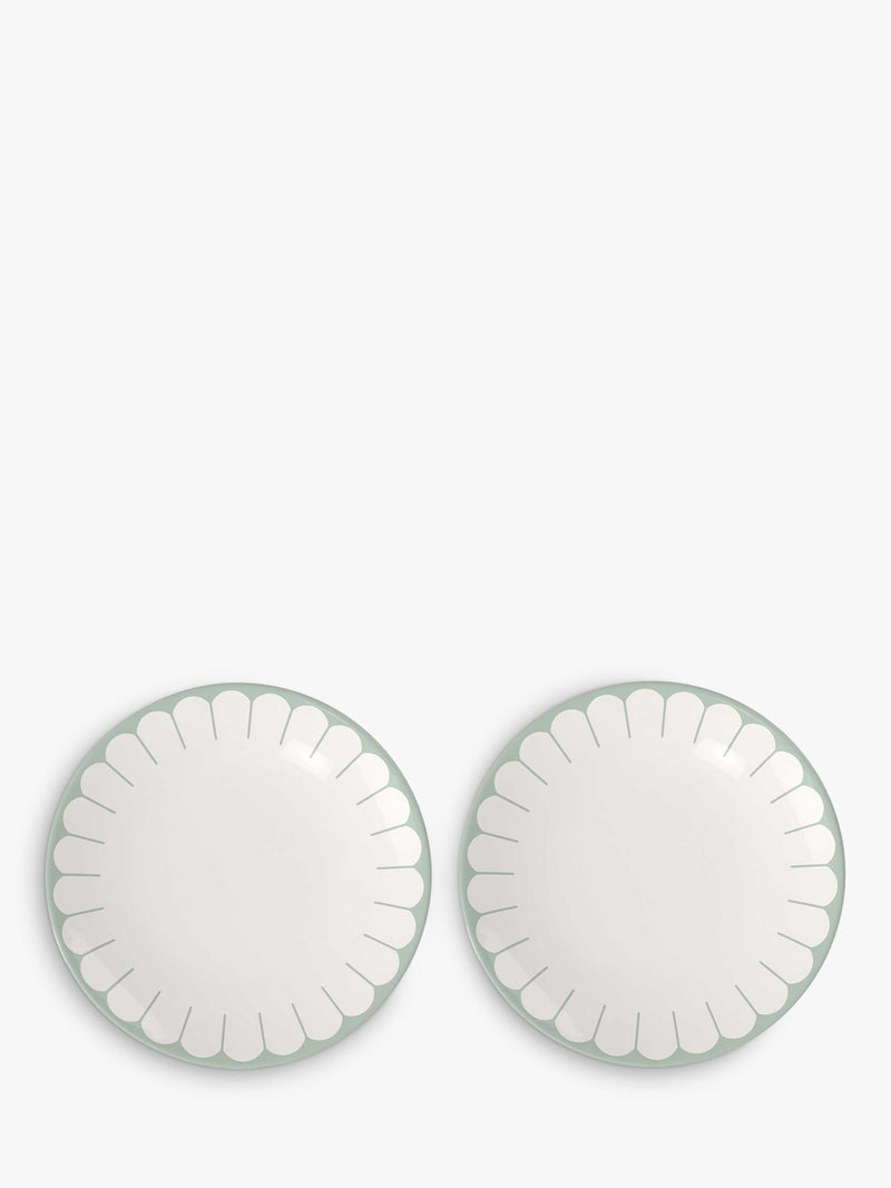 Villeroy & Boch green floral porcelain dinner plates, set of two, 26cm (British brand)