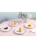 Villeroy & Boch green floral porcelain dinner plates, set of two, 26cm (British brand)