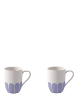 John Lewis Porcelain Mug Set of 2 with Floral Design, 290ml, Bleu- Buy online at McGrocer