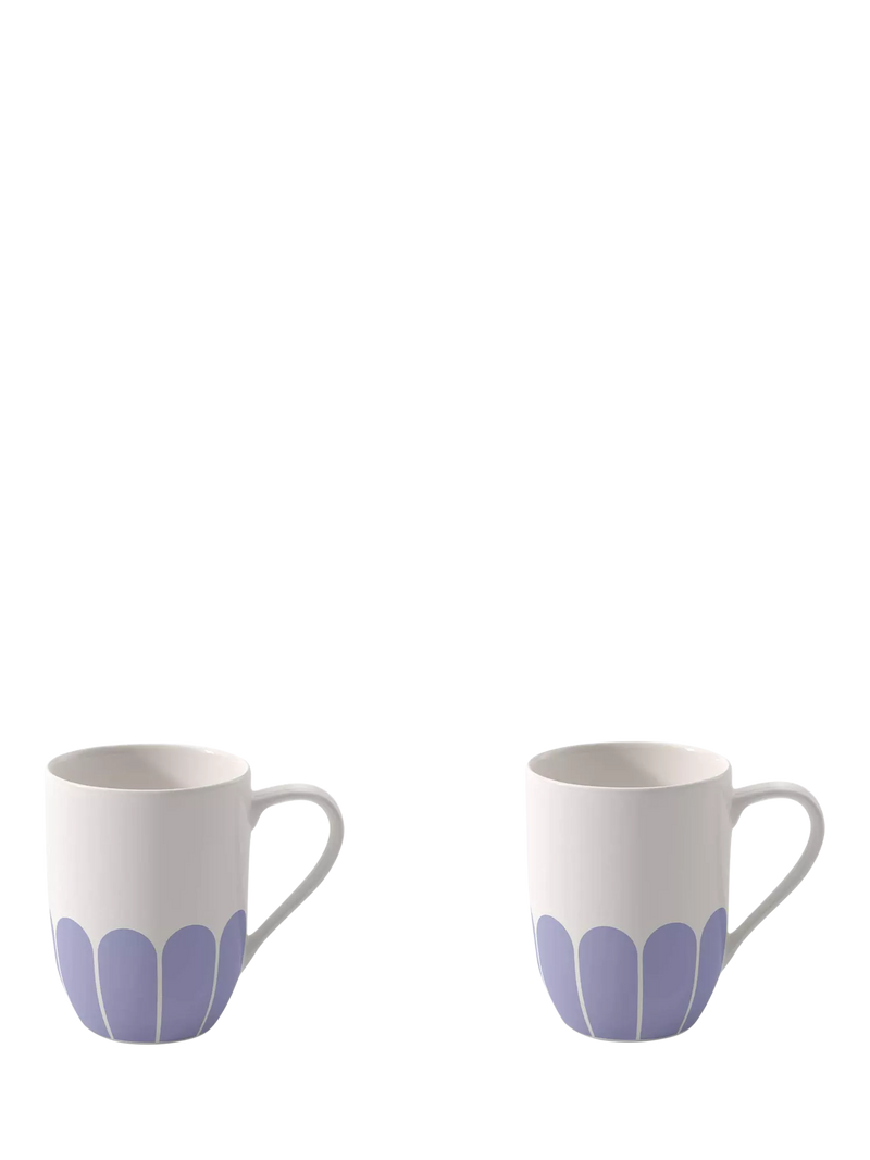 Villeroy & Boch porcelain mug set with floral design, bleu, 290ml (British brand)