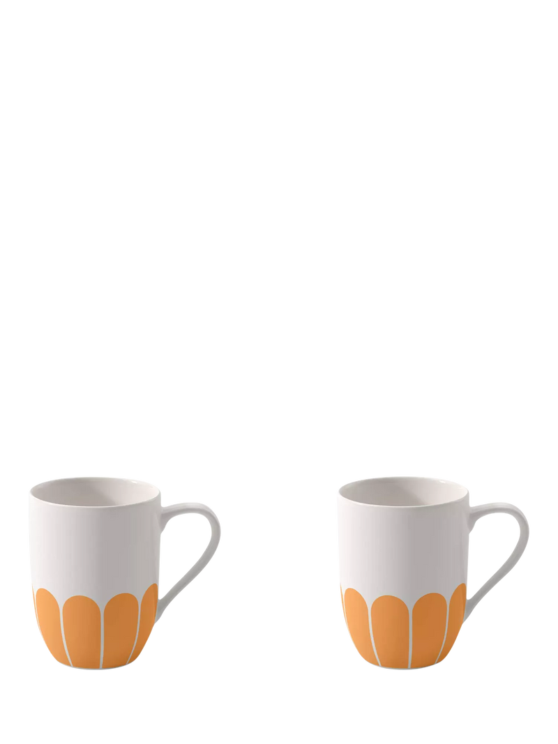 Villeroy & Boch porcelain mug set with floral design, 290ml, set of 2, Soleil (British brand)
