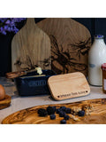 Selbrae House oak and ceramic butter dish blue - UK version