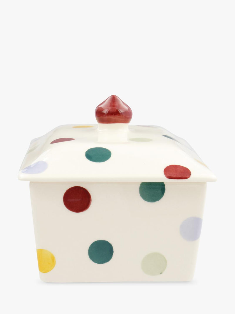 Emma Bridgewater Polka Dot earthenware butter dish, UK version