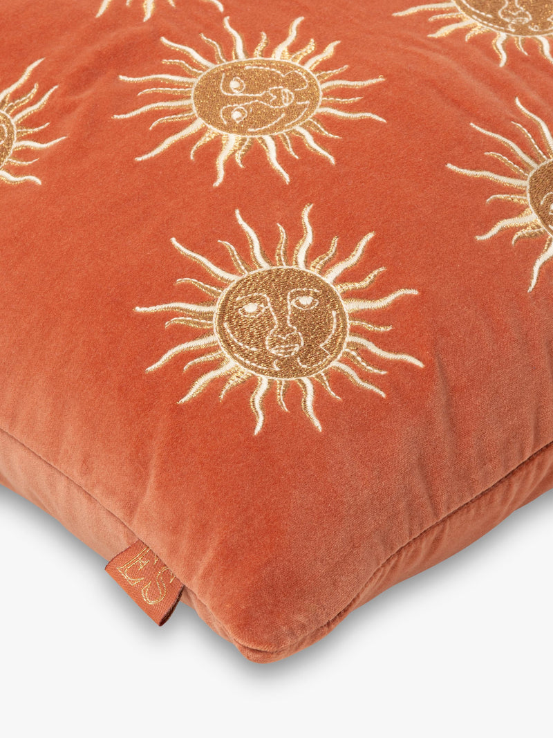 Elizabeth Scarlett Sun Goddess Rust cushion - British product