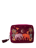 Elizabeth Scarlett elephant wash bag in ruby, imported from the UK