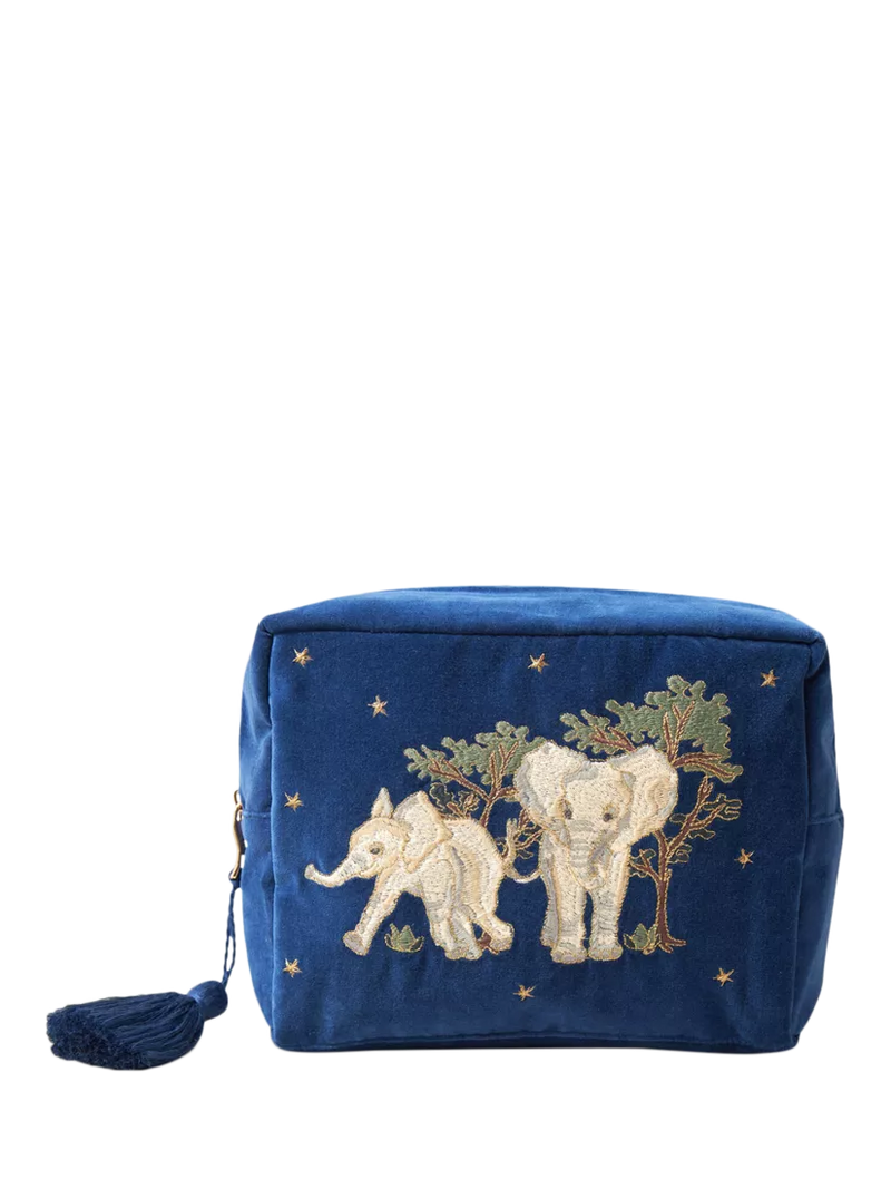 Elizabeth Scarlett Elephant wash bag in navy British product
