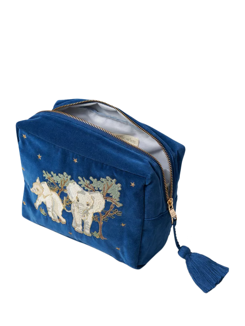 Elizabeth Scarlett Elephant wash bag in navy British product