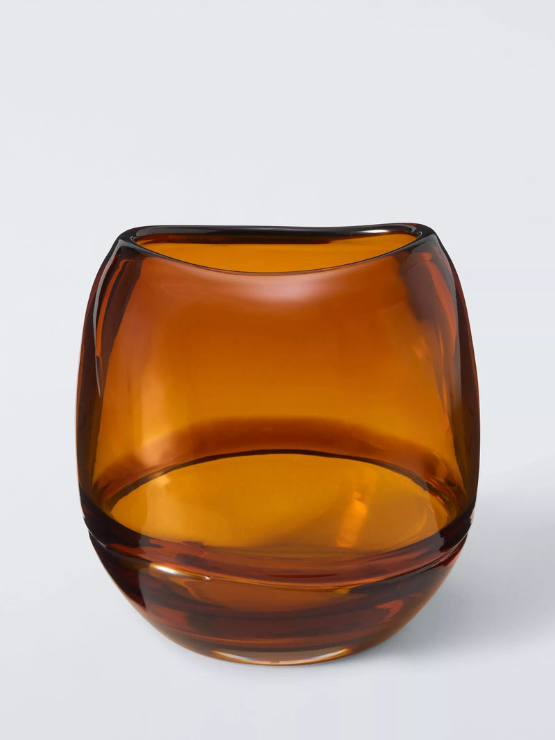 John Lewis glass vase amber H16cm, imported from the UK