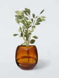 John Lewis glass vase amber H16cm, imported from the UK