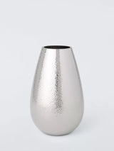 John Lewis John Lewis Hammered Mirror Glass Vase, Silver, 20cm- Buy online at McGrocer