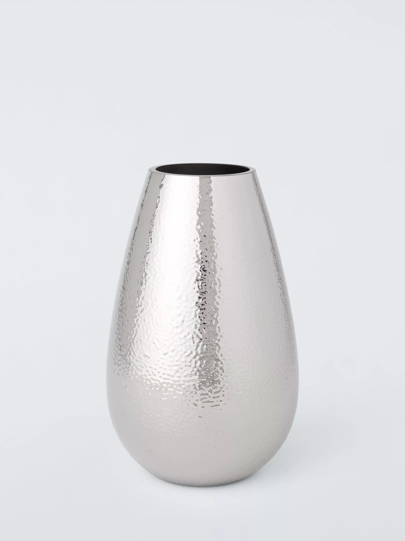 John Lewis hammered mirror glass vase 20cm, imported from the UK
