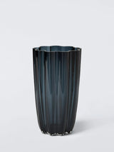 John Lewis John Lewis Ripple Glass Vase Deep Navy H22cm- Buy online at McGrocer