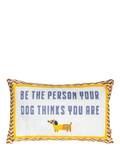 The Pillow Drop dachshund typography cushion 30x50cm (British brand)