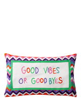 John Lewis The Pillow Drop Good Vibes or Good Byes Cushion, Multi, 30 x 50cm- Buy online at McGrocer