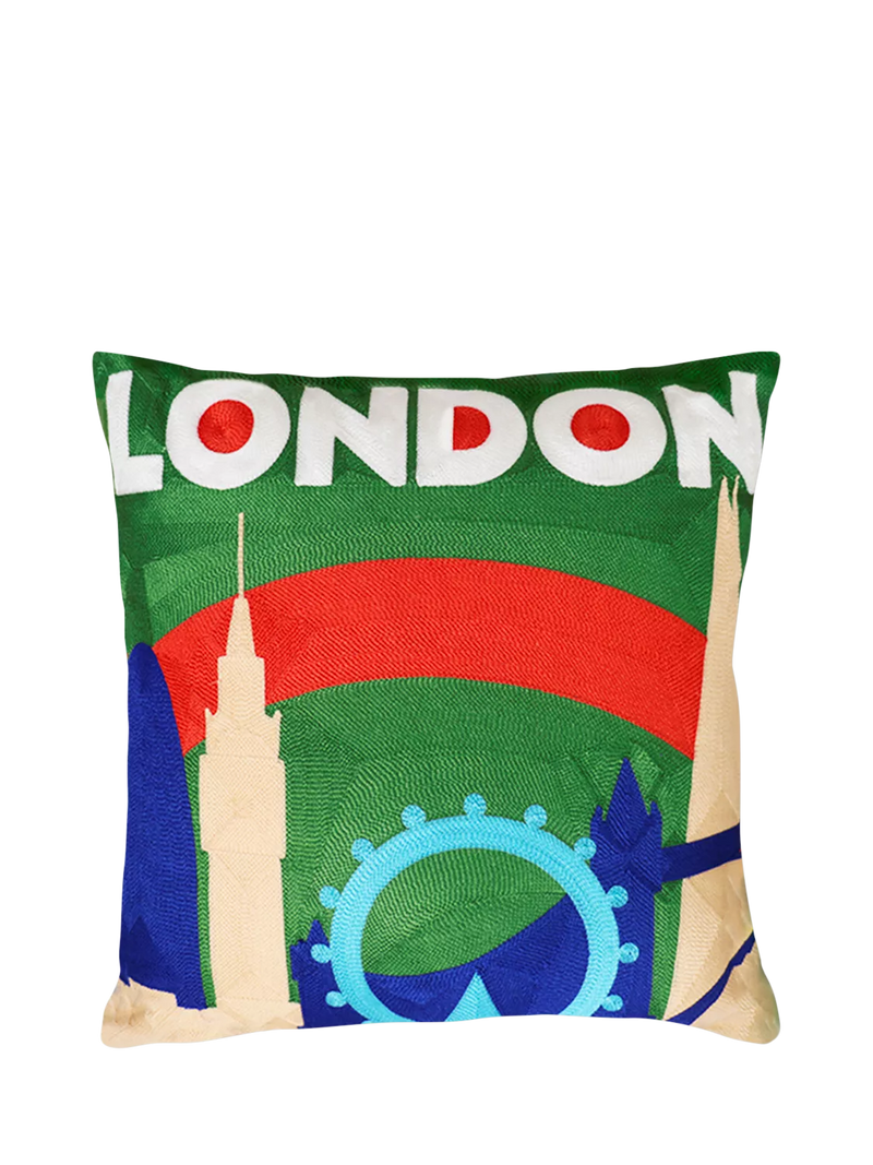 The Pillow Drop London skyline cushion 45x45cm, UK version