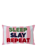 The Pillow Drop Sleep Slay Repeat cushion 30x50cm - British product
