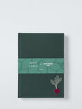 John Lewis X Deliciously Ella A5 embroidered cover notebook green, UK version