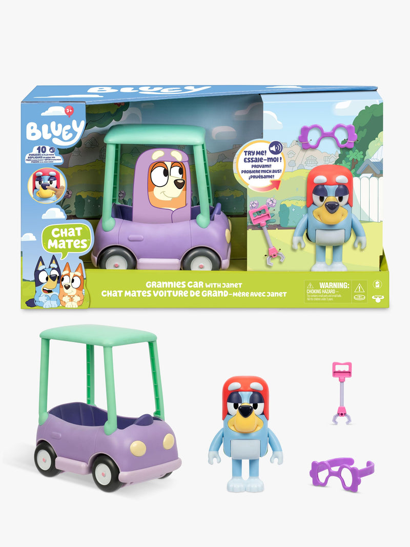 Bluey Grannies Car with Janet playset, imported from the UK