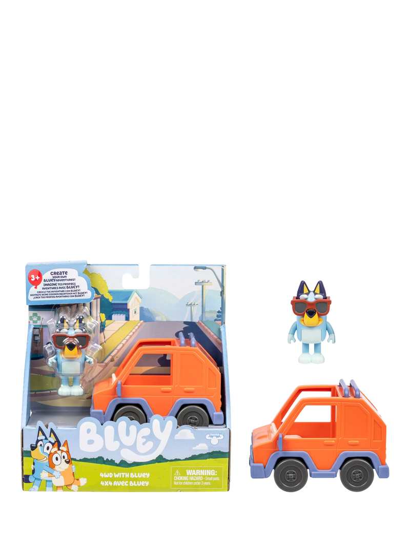 Bluey 4WD vehicle with Bluey figure, imported from the UK