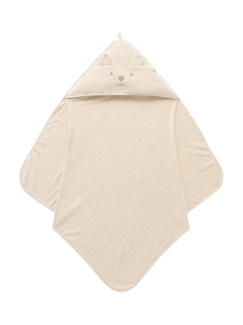 Purebaby hooded bear towel wheat melange, imported from the UK