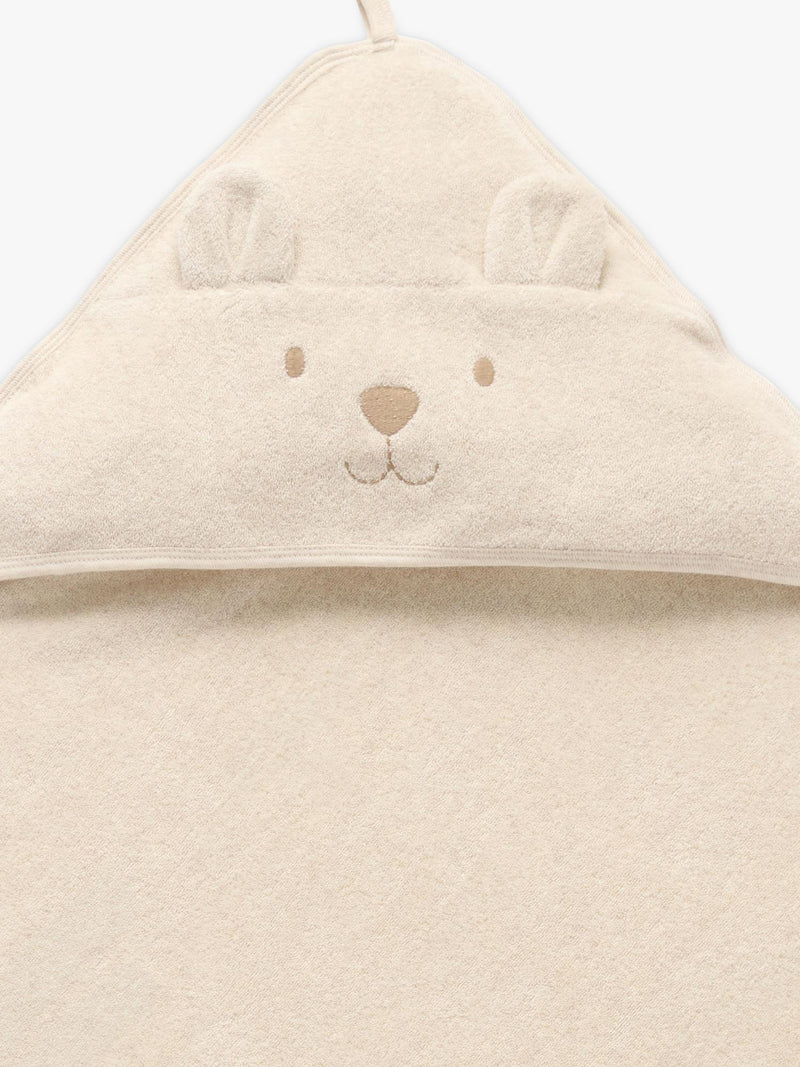 Purebaby hooded bear towel wheat melange, imported from the UK