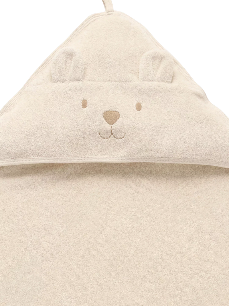 Purebaby hooded bear towel wheat melange, imported from the UK