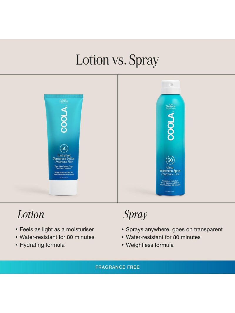 COOLA sunscreen spray SPF 50 fragrance free 177ml - British product