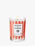 Floral Aqueous Scented Candle in Coral and White Stripe Jar, 200g