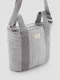 Mango floral cotton maternity shoulder bag in grey - British product