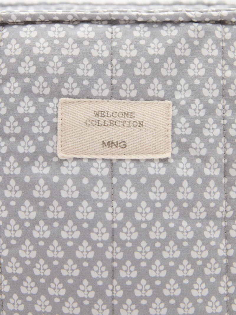 Mango floral cotton maternity shoulder bag in grey - British product