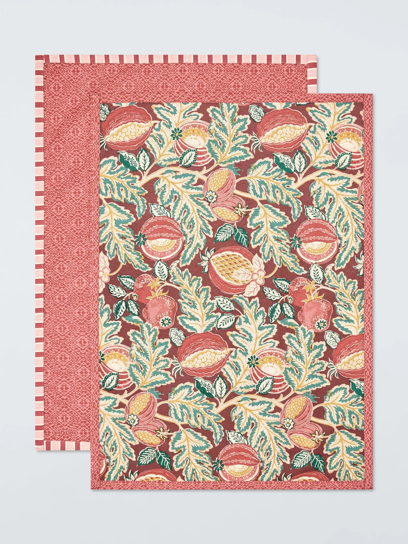 John Lewis x Sanderson tea towel set Cantaloupe and Pinjara Trellis, UK version