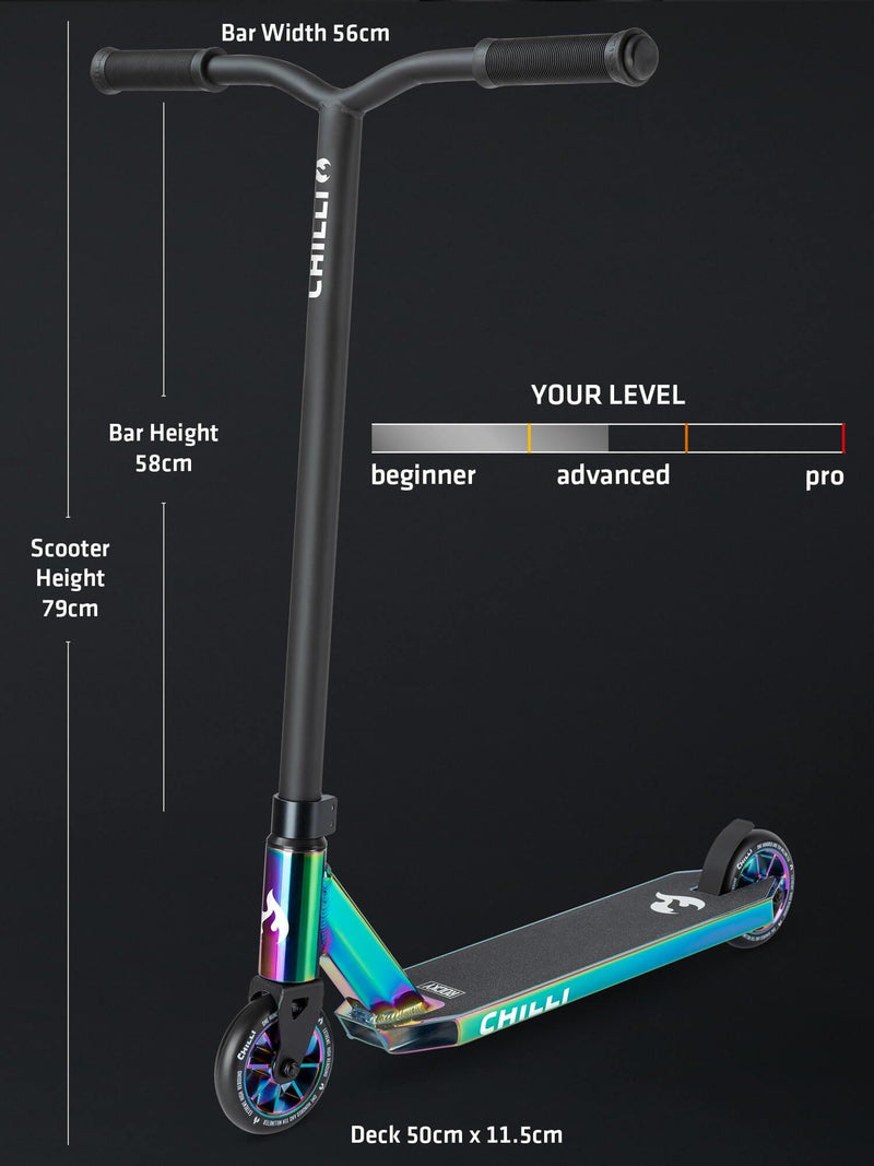 Micro Scooters Chilli stunt scooter Oil Slick Neochrome, imported from the UK
