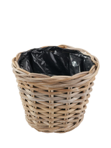 John Lewis Pacific Kubu Rattan Indoor/Outdoor Round Basket Planter, Brown, Medium- Buy online at McGrocer