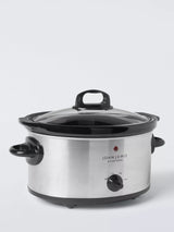 John Lewis John Lewis Oval Ceramic Slow Cooker, 3L, Stainless Steel- Buy online at McGrocer