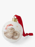 Wrendale Designs bone china bauble with baby owl 9cm, imported from the UK