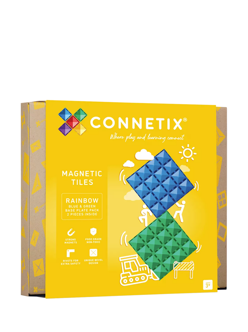 Connetix Rainbow Base Plate pack of 2 magnetic tiles, imported from the UK
