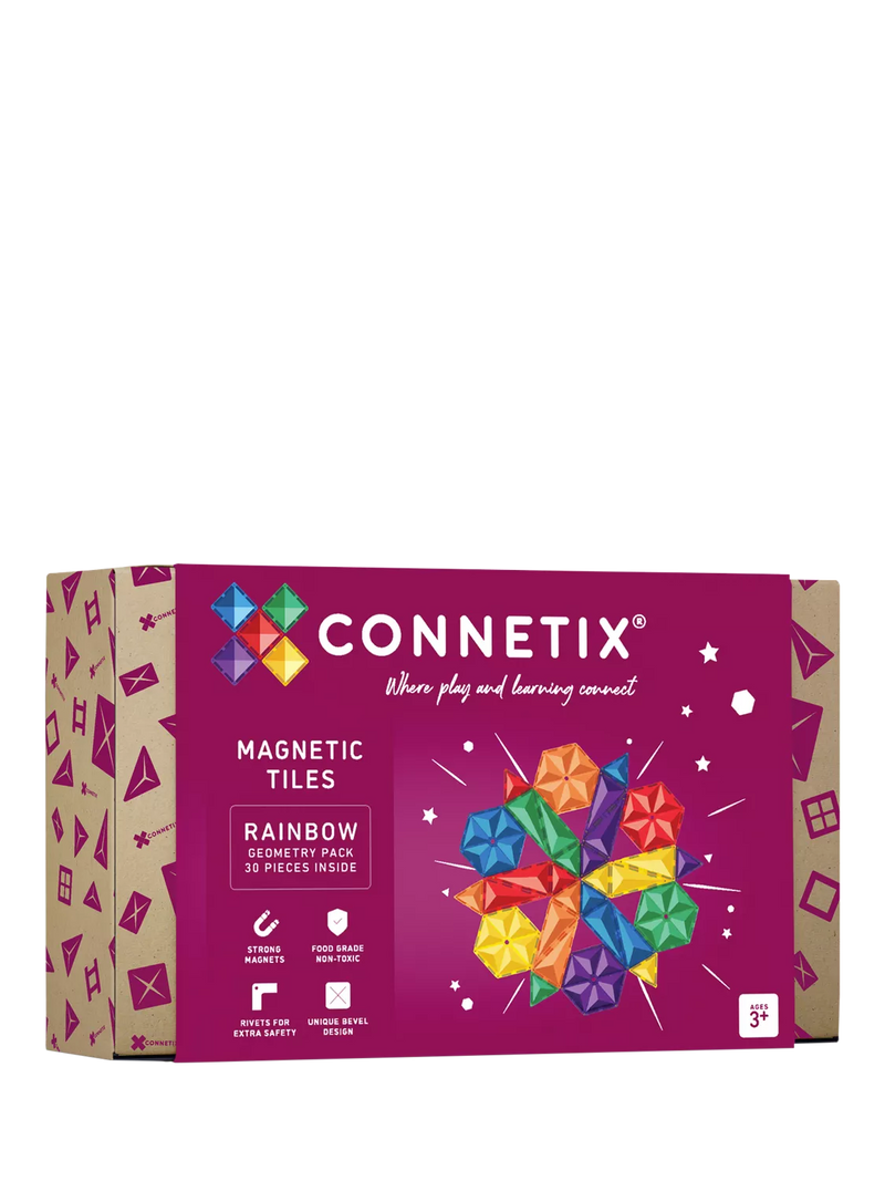 Connetix rainbow geometry tiles pack of 30, UK version