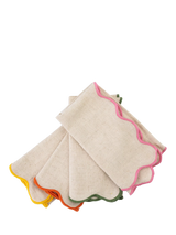 John Lewis Jamie Oliver Big Love Scallop Edge Cotton Linen Blend Neat Napkins, Set of 4, Multicolor- Buy online at McGrocer