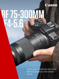 Canon telephoto zoom lens F4-5.6 75-300mm (British brand)